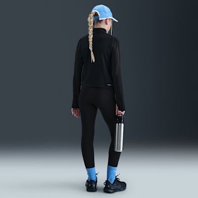 Nike Pro Therma-FIT langermet trøye med glidelås i halv lengde til store barn (jente)