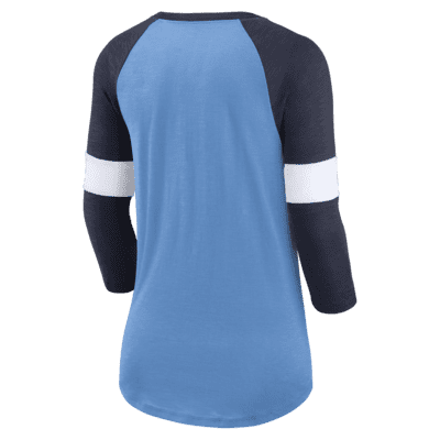 Nike Women St. Louis Cardinals Stripe Raglan 3/4 Sleeve T-Shirt, Blue,  Medium