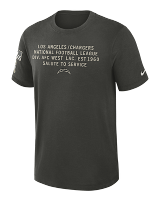 Мужская футболка Los Angeles Chargers Salute to Service Slub Nike Dri-FIT NFL