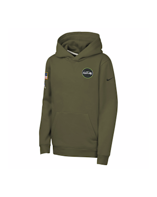Детское худи Nike Club Fleece NFL Seattle Seahawks Big Kids' "Salute to Service" Pullover Hoodie