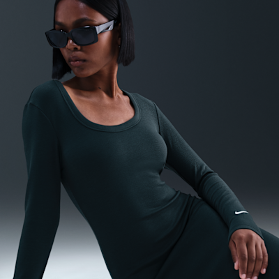 Vestido ajustado de manga larga de tejido Rib largo mini para mujer Nike Sportswear Chill Knit