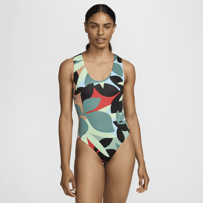 Traje de baño de una sola pieza con abertura en la parte posterior para mujer Nike Swim