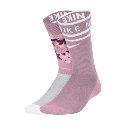 pink and white nike socks