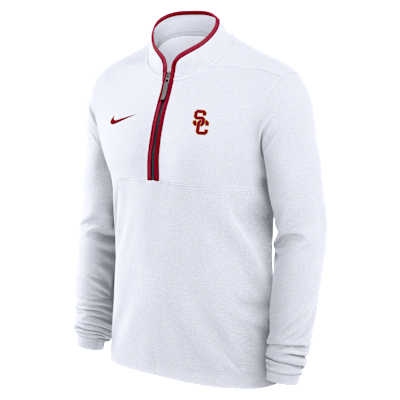 Playera de manga larga universitaria Nike Dri-FIT de medio cierre para hombre USC Victory