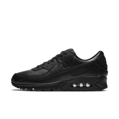 nike air max 90 womens shoes all black leather special