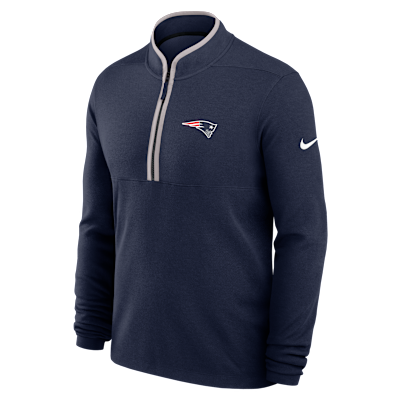 New England Patriots Logo Victory Men's Nike Dri-FIT NFL 1/2-Zip Long-Sleeve Top