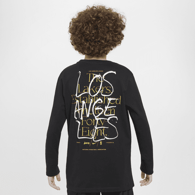 T-shirt à manches longues Nike NBA Los Angeles Lakers Courtside Max90 pour ado (garçon)
