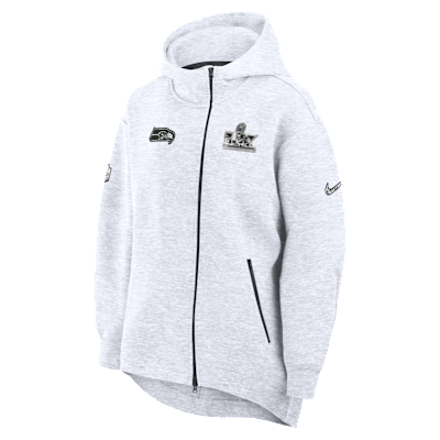 Seattle Seahawks Super Bowl LX Opening Night Tech Fleece Women's Nike NFL Full-Zip Hooded Cape
