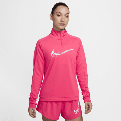 Nike Swoosh Dri-FIT hardlooptussenlaag met korte rits voor dames