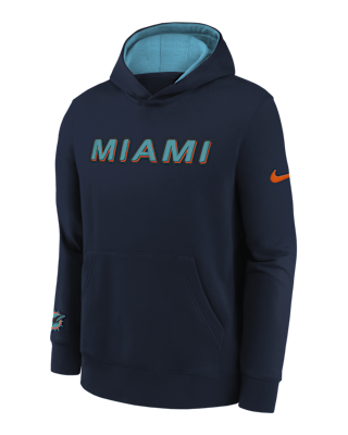 Детское худи Miami Dolphins Rivalry Club Big Kids' Nike NFL Pullover Hoodie