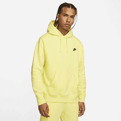 nike club fleece hoodie yellow