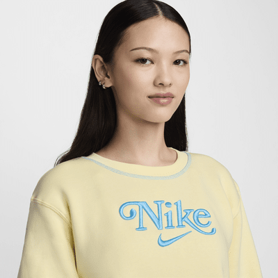 Nike Sportswear sweatshirt van fleece met ronde hals voor dames