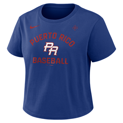 Puerto Rico National Baseball Team 2026 World Baseball Classic Mod Women's Nike Cropped T-Shirt