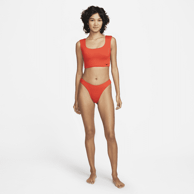 Top cropped de natación para mujer Nike Essential