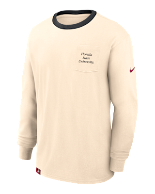 Мужская футболка Florida State Athletic Prep Max90 Pocket Logo Nike College Long-Sleeve