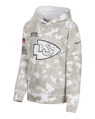 Подростковое худи Kansas City Chiefs Salute to Service Primary Edge Club Big Kids' Nike NFL Pullover Hoodie