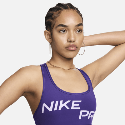 Bra deportivo sin almohadilla con gráfico para mujer Nike Pro Swoosh Light Support