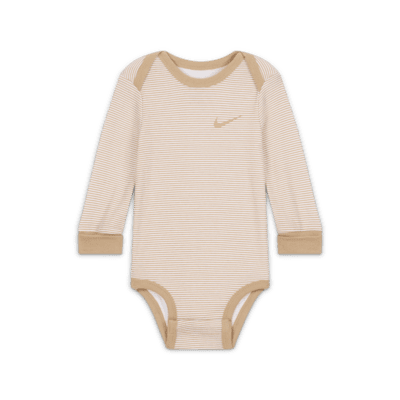 Bodys de manga larga (paquete de 3) para bebé (de 0 a 9 meses) Nike Baby Essentials