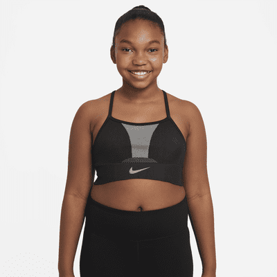 Nike Dri-FIT Indy Big Kids' (Girls') Sports Bra (Extended Size).