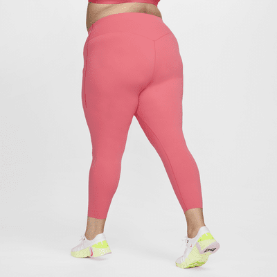 Leggings 7/8 de tiro alto y sujeción media con bolsillos para mujer (talla grande) Nike Universa