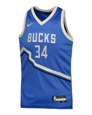 Подростковые джерси Giannis Antetokounmpo Milwaukee Bucks 2024/25 City Edition Big Kids' Nike Dri-FIT NBA Swingman Jersey