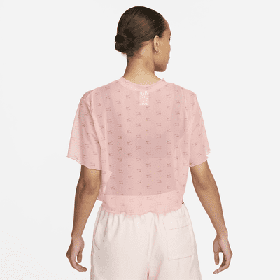 Nike Air Women's Printed Mesh Short-sleeve Crop Top