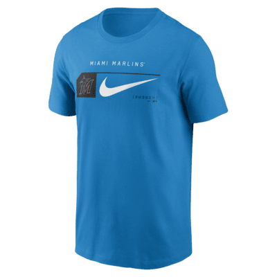 Playera Nike de la MLB para hombre Miami Marlins Team Swoosh Lockup