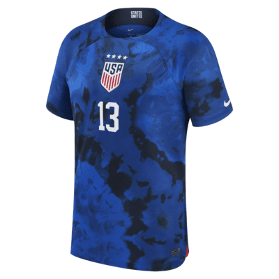 Jersey de fútbol Nike Dri-FIT de la selección de fútbol femenino de EE. UU. visitante 2022/23 Stadium (Alex Morgan) para hombre