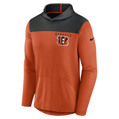 Nike Men's Cincinnati Bengals Therma-FIT Color Block Orange Full-Zip Hoodie