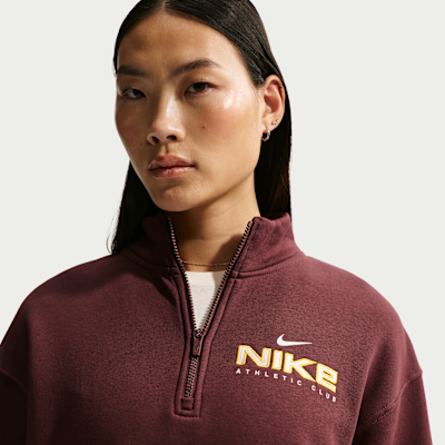 Damska dzianinowa bluza oversize z zamkiem 1/4 Nike Sportswear