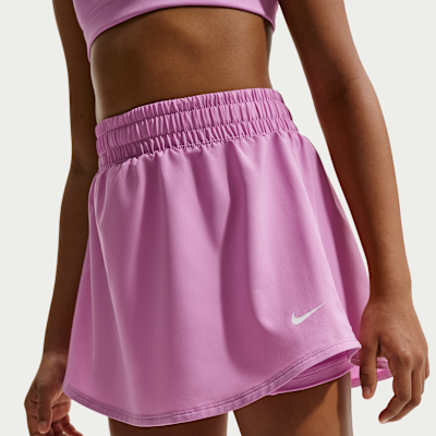 Skort Dri-FIT de tiro alto para niña talla grande Nike One