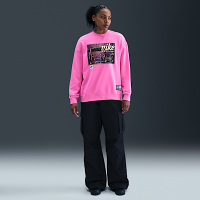 Sudadera de cuello redondo holgada para mujer Nike Club Fleece