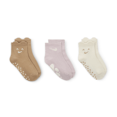 Nike Cozy Comfort Baby (0-6M) Ribbed Gripper Socks (3 Pairs)