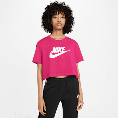nike essential cropped tee