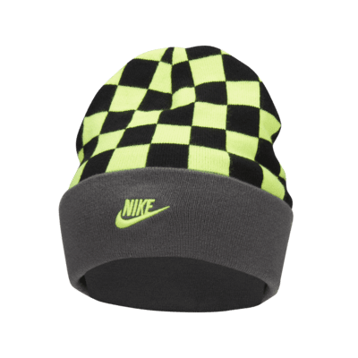 Nike Peak omkeerbare beanie met hoge boord en smiley voor kids