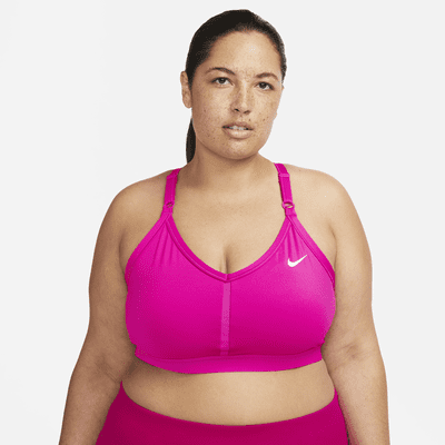 Bra deportivo con cuello en V acolchado de baja sujeción para mujer Nike Indy (talla grande)