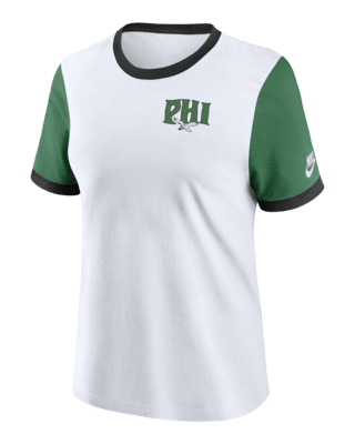 Женская футболка Philadelphia Eagles Rewind Nike NFL Ringer