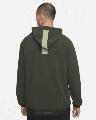 Nike Men's Pro Flex Vent Max Full-Zip Hooded Training Jacket, Green, Size: Small