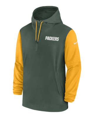 Мужская куртка Green Bay Packers Sideline Pre-Game Player Nike NFL 1/2-Zip Hooded