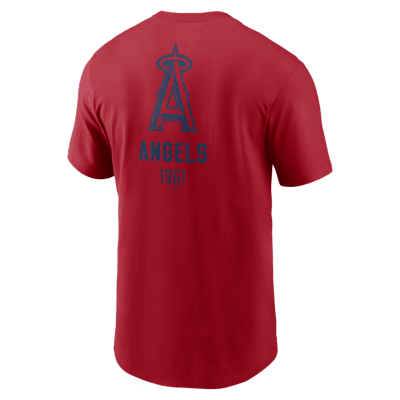 Playera Nike de la MLB para hombre Los Angeles Angels Large Logo Back Stack