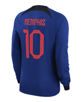 Men's Nike Memphis Depay Orange Netherlands National Team 2022/23 Home  Breathe Stadium Replica Player Jersey
