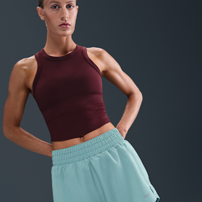 Nike One Dri-FIT 2-in-1 damesshorts met hoge taille (8 cm)