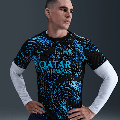 Haut de foot d'avant-match à manches courtes Nike Dri-FIT Inter Milan Academy Pro pour homme