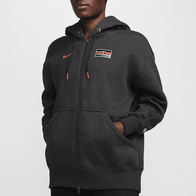 Dámská volnější Nike mikina Team Kenya Phoenix Fleece s kapucí a zipem po celé délce