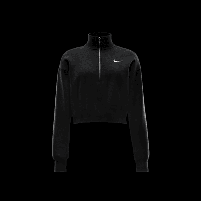 Nike Sportswear Phoenix Fleece avkortet sweatshirt med glidelås i halv lengde til dame