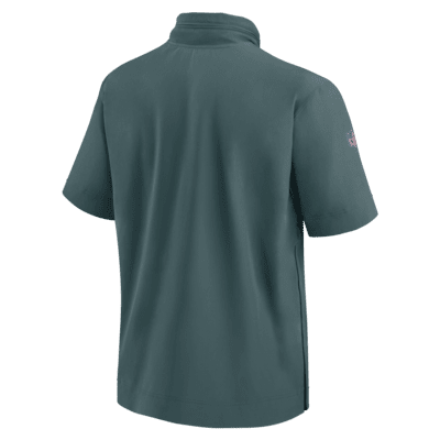 Philadelphia Eagles Sideline Coach Men's Nike NFL 1/2-Zip Short-Sleeve Hooded Jacket