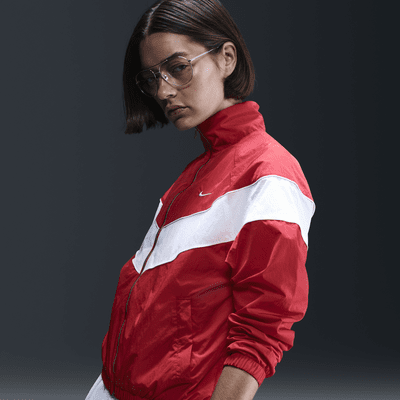 Nike Windrunner ruimvallend geweven damesjack met uv-bescherming en rits over de hele lengte