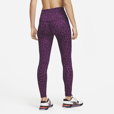 Mallas con estampado de tiro alto para mujer Nike One