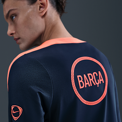 F.C. Barcelona Strike Third Women's Nike Dri-FIT Total 90 Football Pre-Match Crew-Neck Top