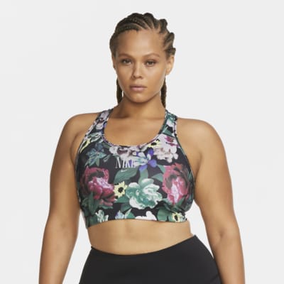 Non-Padded Floral Sports Bra (Plus Size 